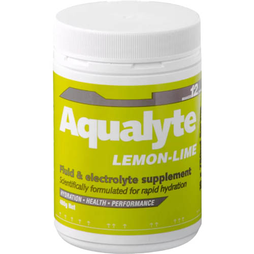 AQUALYTE ELECTROLYTE POWDER LEMON LIME FLAVOURED TUB 480G