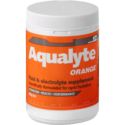 AQUALYTE ELECTROLYTE POWDER ORANGE FLAVOURED TUB 480G